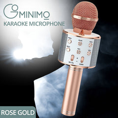 GOMINIMO 4 in 1 Wireless Bluetooth Karaoke Microphone with Record Rose Gold Tristar Online