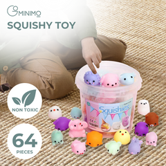 GOMINIMO Mochi Squishy Toy 64pcs for Kids Party Favors Tristar Online