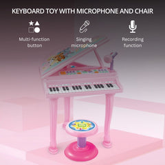 GOMINIMO Kids Electronic Piano Keyboard Toy with Microphone and Chair (Pink) GO-MAT-102-XC Tristar Online