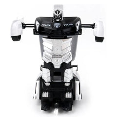 GOMINIMO Transform Car Robot Police Car with Remote Control (White Black) GO-TCR-102-FM Tristar Online