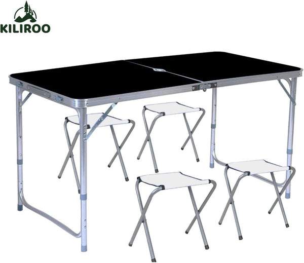 KILIROO Camping Table 120cm Black (With 4 Chair) KR-CT-105-CU Tristar Online
