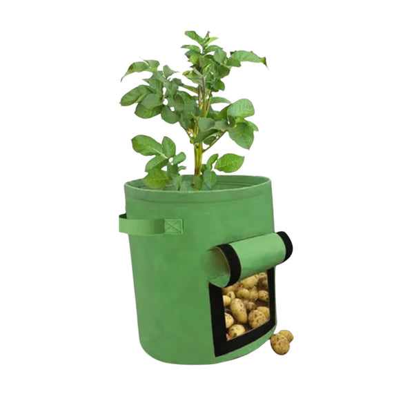 NOVEDEN 5 Packs 7 Gallon Plant Grow Bags with Window Flap (Dark Green) NE-PB-102-KJ Tristar Online
