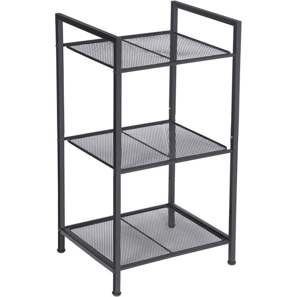 SONGMICS Bathroom Shelf 3-Tier Storage Rack with Adjustable Shelf Black BSC33BK Tristar Online