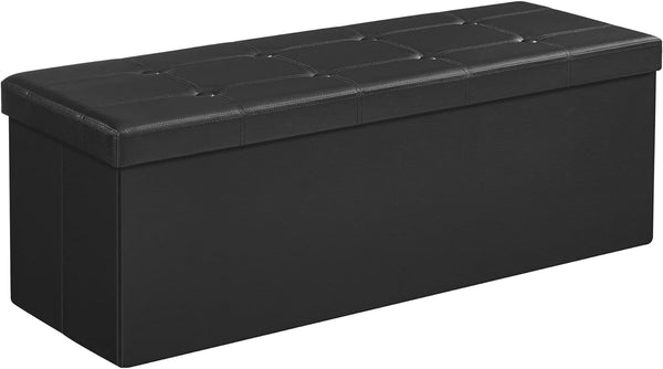 SONGMICS 109cm Folding Storage Ottoman Bench Black Tristar Online