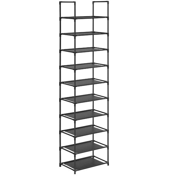 SONGMICS 10 Tier Metal Shoe Rack Non-Woven Fabric Shelves Black LSH010B02 Tristar Online