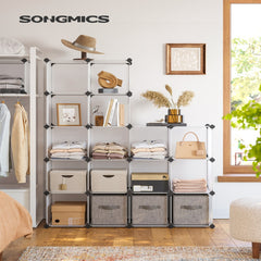 SONGMICS 16 Cube Storage Organizer Storage with Rubber Mallet White Tristar Online