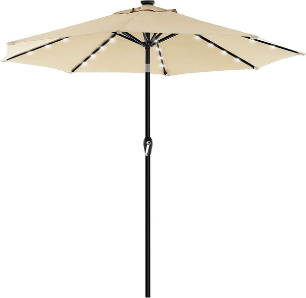 SONGMICS 3m Solar Lighted Outdoor Patio Umbrella Cream Tristar Online