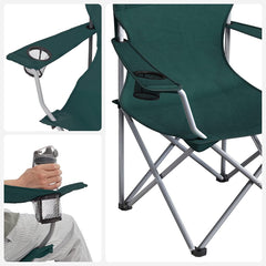 SONGMICS Set of 2 Folding Camping Outdoor Chairs Dark Green Tristar Online