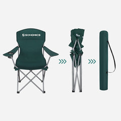 SONGMICS Set of 2 Folding Camping Outdoor Chairs Dark Green Tristar Online