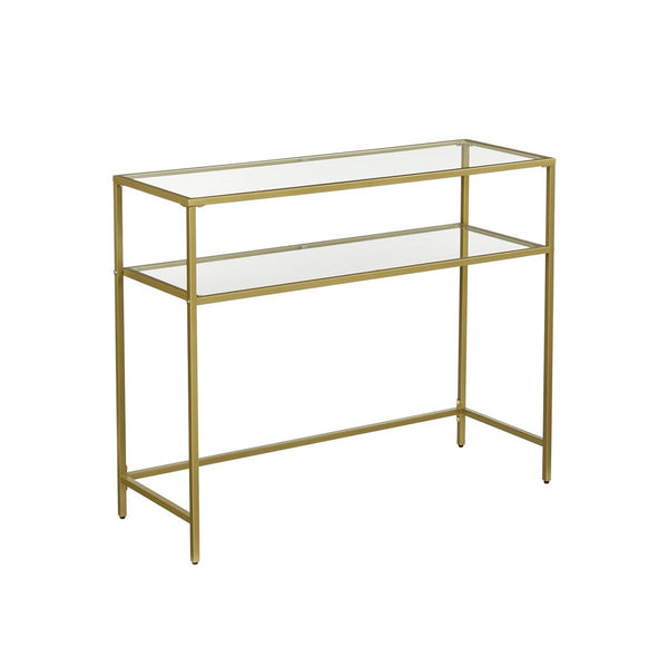VASAGLE Console Table with Tempered Glass Gold Colour LGT025A01 Tristar Online