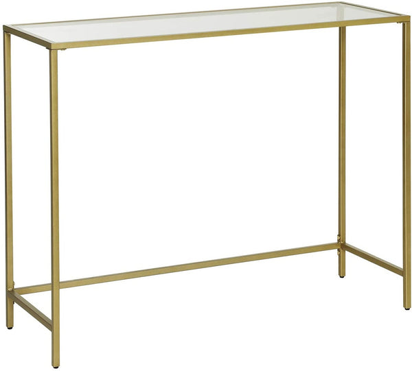 VASAGLE Console Table with Tempered Glass Golden LGT26G Tristar Online