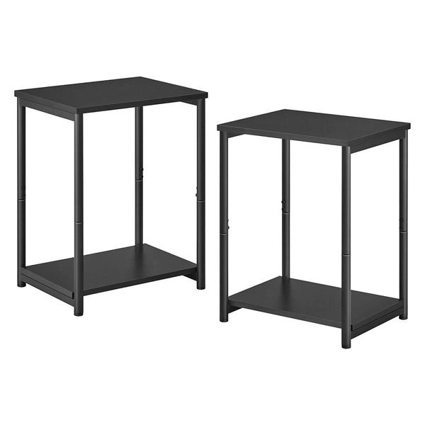 VASAGLE Side Table Set of 2 Charcoal Gray and Black with Storage Shelf LET272B16 Tristar Online