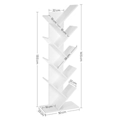 VASAGLE Tree Bookshelf 8 Tier White LBC11WTV1 LBC11WTV1 Tristar Online