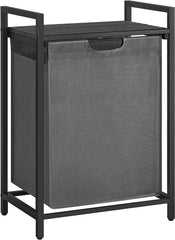 VASAGLE Laundry Hamper with Shelf and Pull-Out Bag 65L Black and Gray BLH101G01 Tristar Online