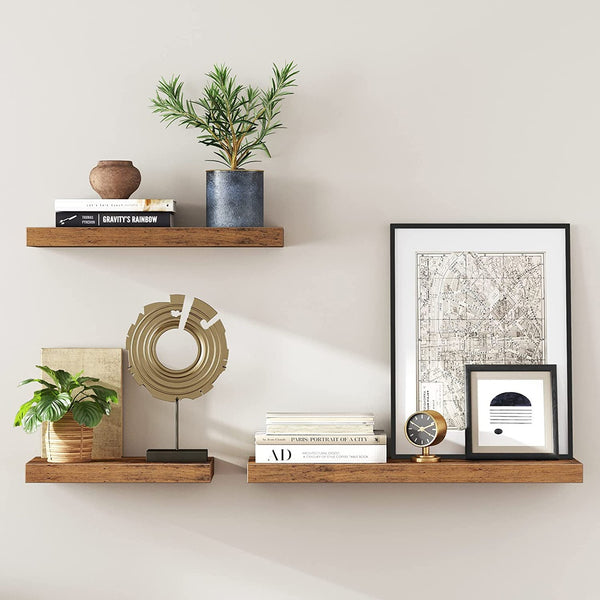 VASAGLE Floating Wall Shelf for Photos Decorations Rustic Brown Tristar Online