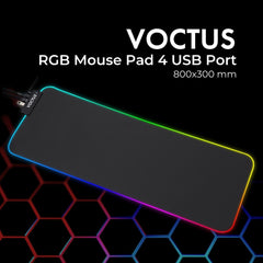 Voctus RGB Mouse Pad 4 USB Ports 800x300x4mm VT-MP-100-CZ Tristar Online