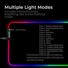 Voctus RGB Mouse Pad 4 USB Ports 800x300x4mm VT-MP-100-CZ Tristar Online