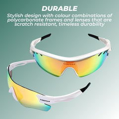 Verpeak Sport Sunglasses Type 2 (White frame with black end tip) VP-SS-103-PB Tristar Online