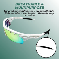 Verpeak Sport Sunglasses Type 2 (White frame with black end tip) VP-SS-103-PB Tristar Online