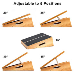 VERPEAK Wooden Slant Board Adjustable Incline Board and Calf Stretcher with Anti-Slip Safety Treads (Black with Wood) VP-BT-101-BK Tristar Online