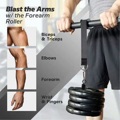 VERPEAK Wrist Roller Forearm with Soft Foam Grip Handles (Black) Tristar Online