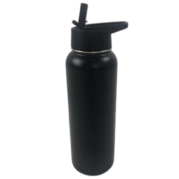VERPEAK 40oz Vacuum Insulated Water Bottle 3 Lids with Straw (Black) VP-IWB-100-HL Tristar Online