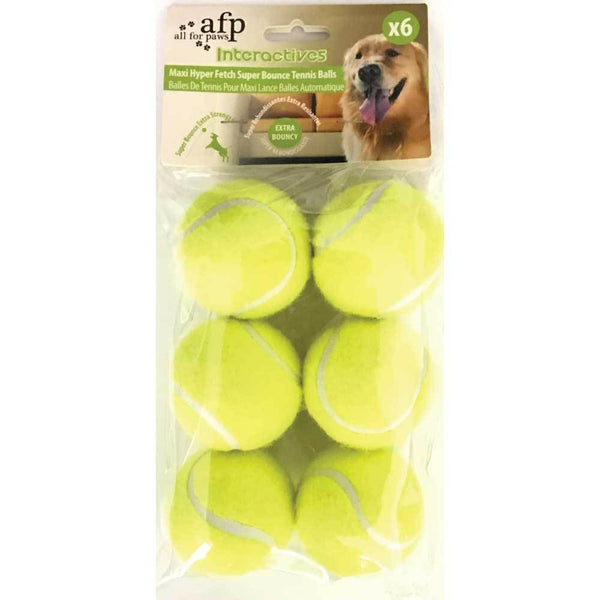 6 Pack Extra Bouncy Dog Fetch Balls AFP Hyper Maxi Super Bounce Tennis Ball Toy Tristar Online
