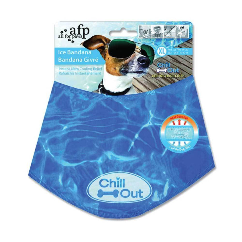 XL - Dog Cooling Bandana Ice Neck Collar AFP Chill Out Pet Cool Scarf Cold X Large Tristar Online