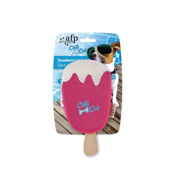 Dog Drinking Sponge Soak - Strawberry Ice Cream Shape Chew Play Toy AFP - Pink Tristar Online