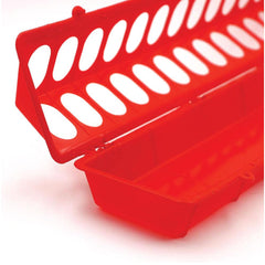 50cm Long Poultry Feeder Chicken Feeding Trough Red Plastic Flip Top Container Tristar Online