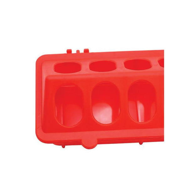 50cm Long Poultry Feeder Chicken Feeding Trough Red Plastic Flip Top Container Tristar Online