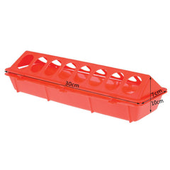 30cm Long Poultry Feeder Feeding Trough Chicken Chick Red Plastic Flip Top Container Tristar Online