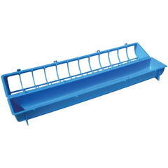 68cm Long Poultry Feeder Chicken Feeding Trough Blue Plastic Flip Top Container Tristar Online