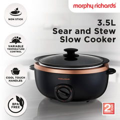 Morphy Richards 3.5l Sear & Stew Slow Cooker - Rose Gold Tristar Online