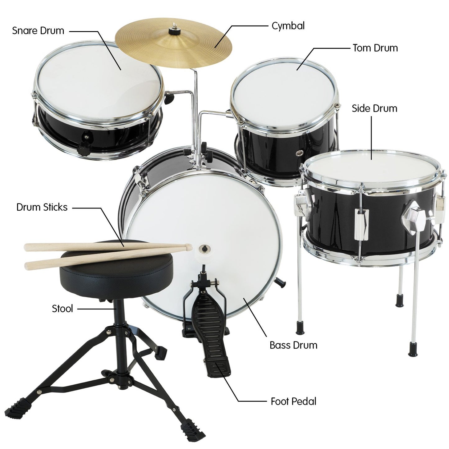 Karrera Children's 4pc Drum Kit - Black Tristar Online