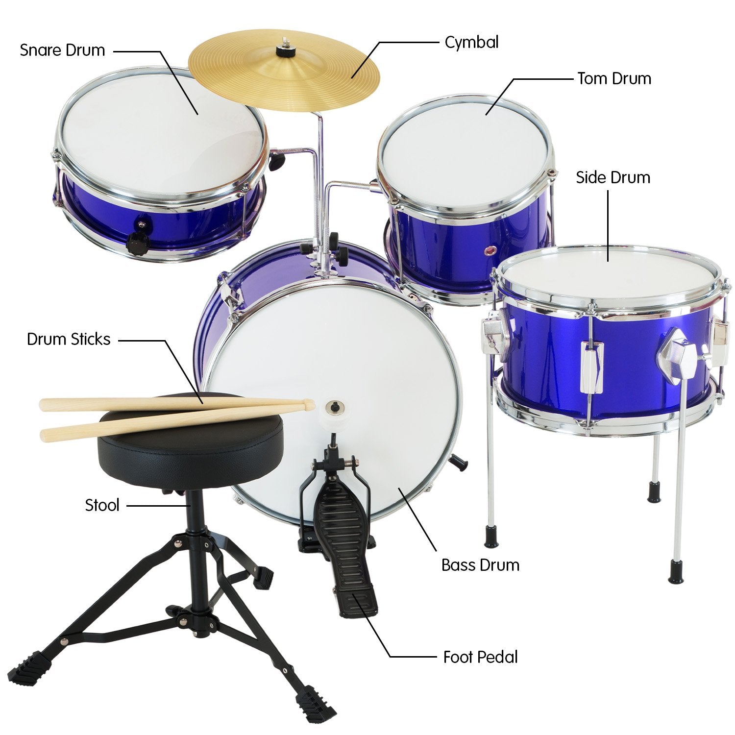 Karrera Children's 4pc Drum Kit - Blue Tristar Online