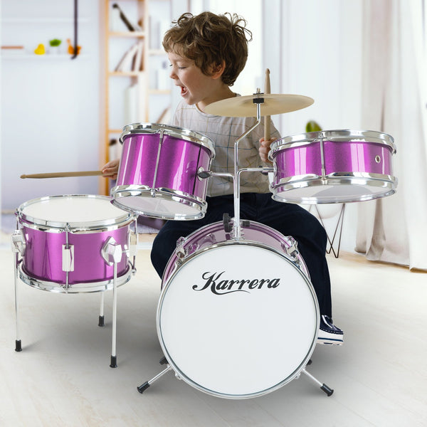 Karrera Childrens 4pc Drum Kit - Purple Tristar Online