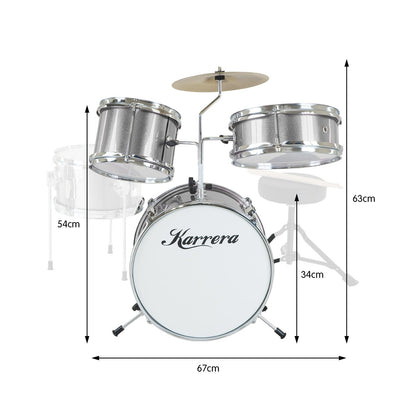 Karrera Childrens 4pc Drum Kit - Silver Tristar Online