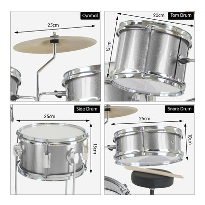 Karrera Childrens 4pc Drum Kit - Silver Tristar Online