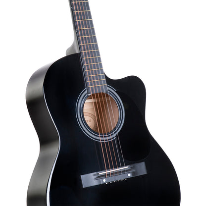Karrera Acoustic Cutaway 40in Guitar - Black Tristar Online