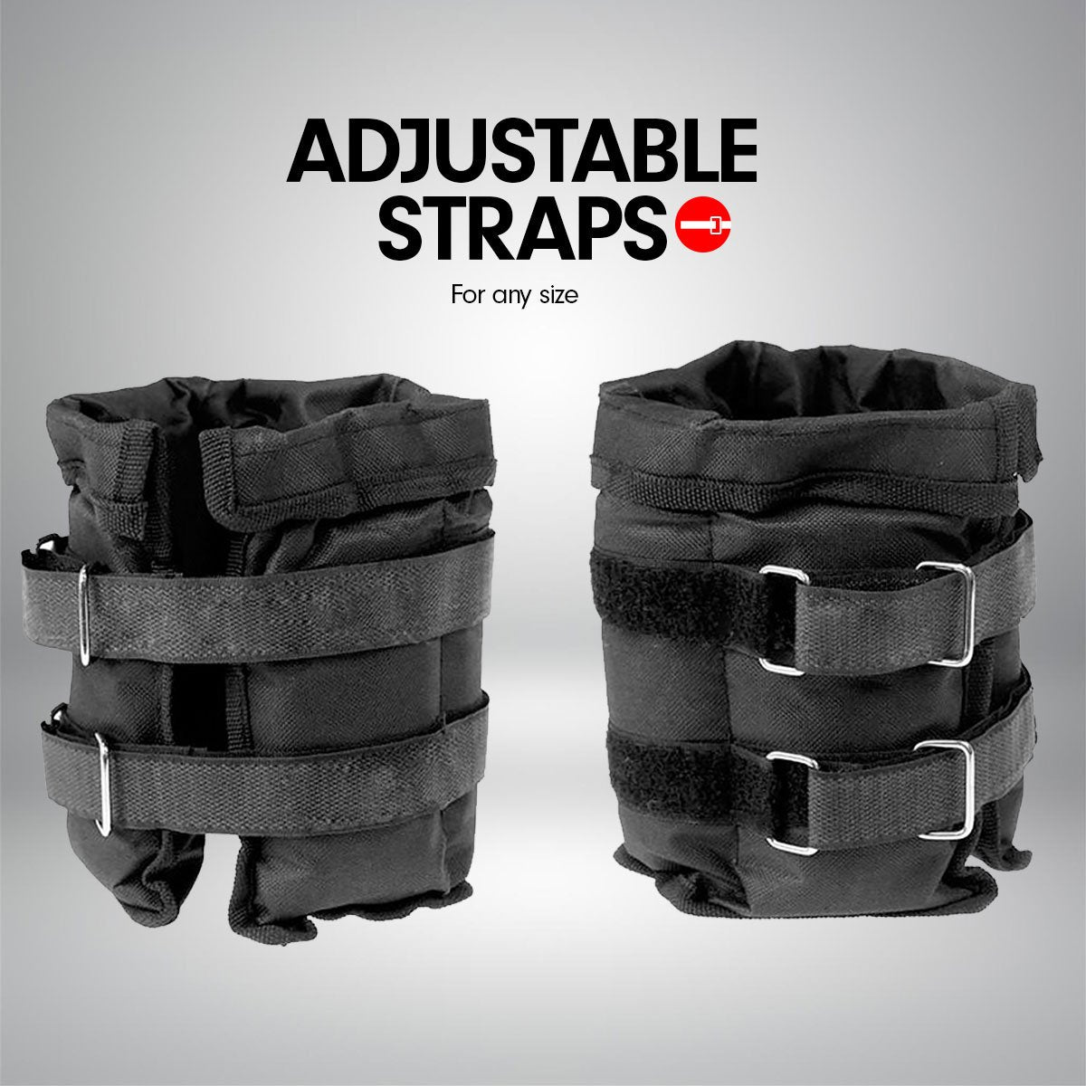 Powertrain Sports Pair 1kg Adjustable Ankle Weights Gym Equipment Wrist Fitness Yoga Tristar Online