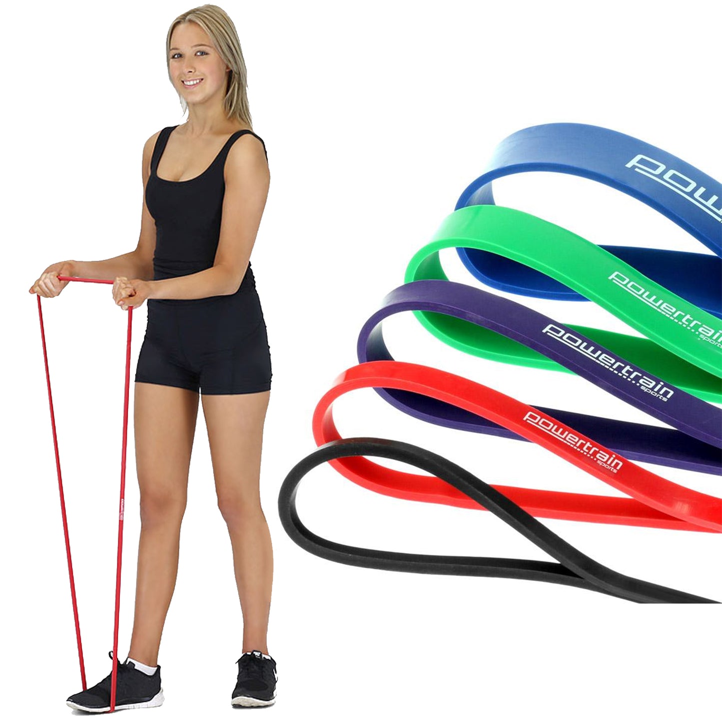 Powertrain 5x Home Workout Resistance Bands Gym Exercise Tristar Online