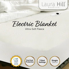 Laura Hill Heated Electric Blanket Fitted Fleece Underlay Throw Single Tristar Online