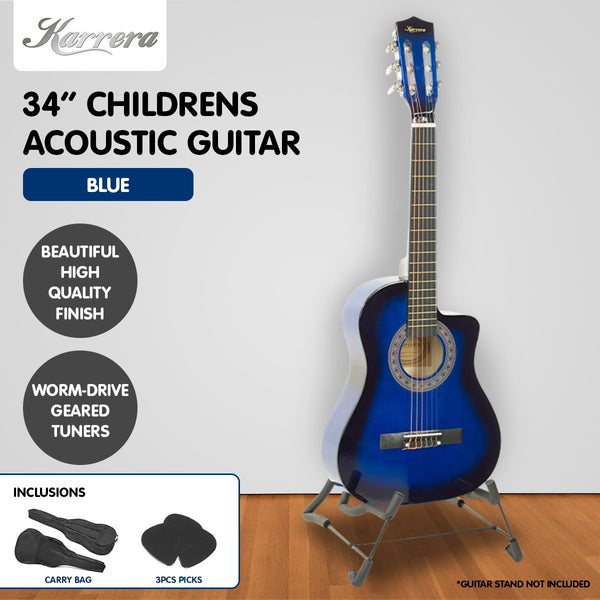 Karrera Childrens Acoustic Guitar Kids - Blue Tristar Online