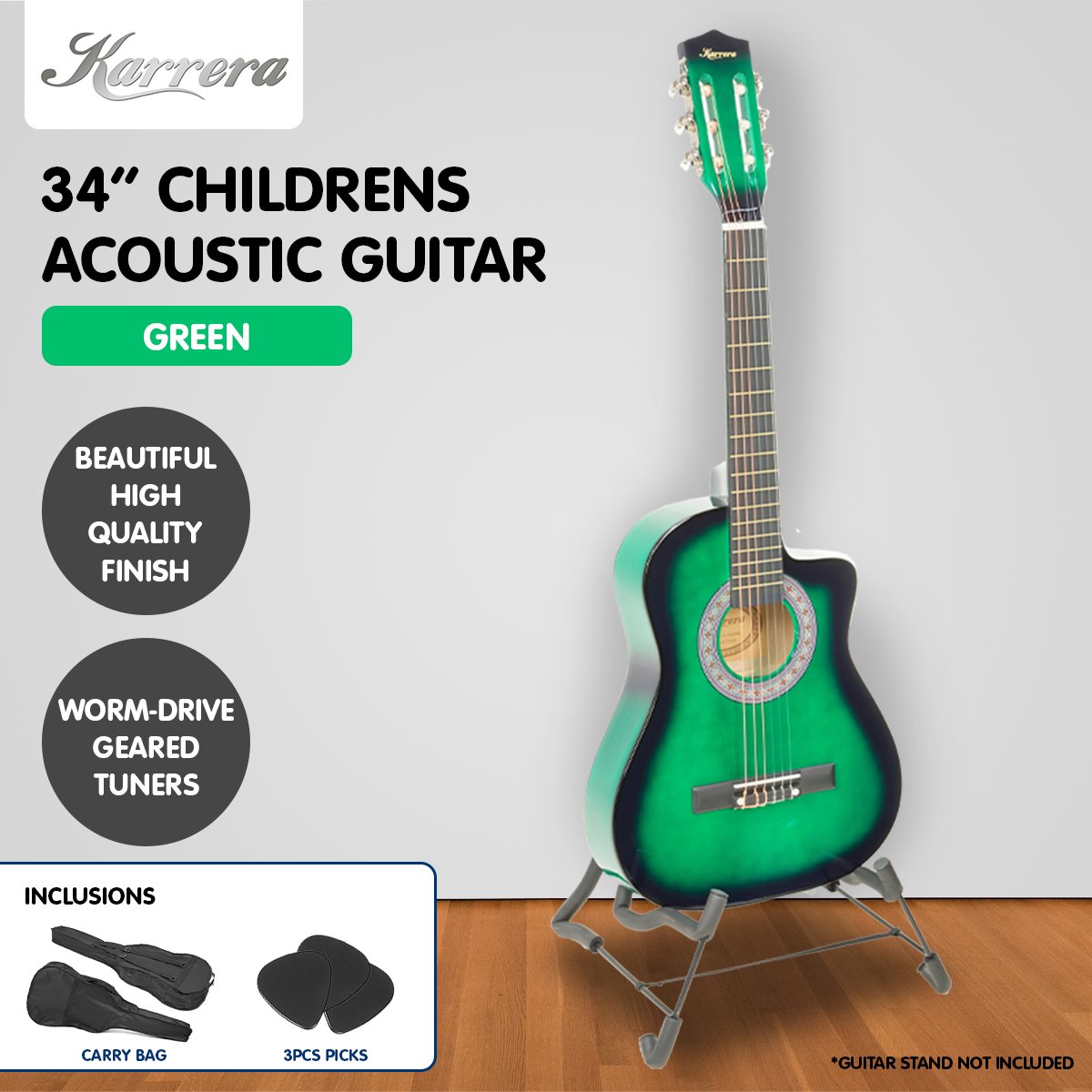Karrera Childrens Acoustic Guitar Kids - Green Tristar Online
