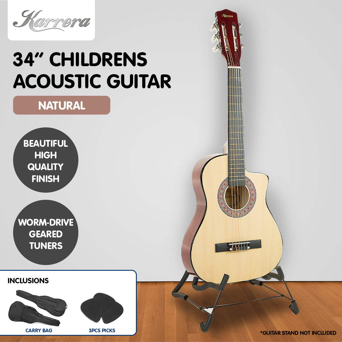 Karrera Childrens Acoustic Guitar Kids - Natural Tristar Online