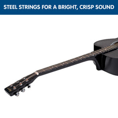 Karrera 38in Cutaway Acoustic Guitar with guitar bag - Black Tristar Online