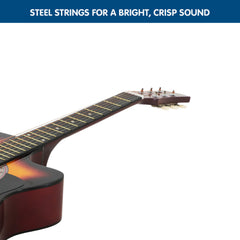 Karrera 38in Pro Cutaway Acoustic Guitar with Bag Strings - Sun Burst Tristar Online