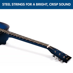 Karrera 38in Pro Cutaway Acoustic Guitar with Bag Strings - Blue Burst Tristar Online