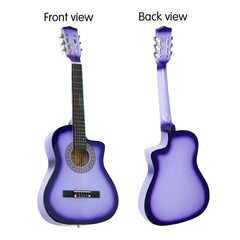 Karrera 38in Pro Cutaway Acoustic Guitar with guitar bag - Purple Burst Tristar Online